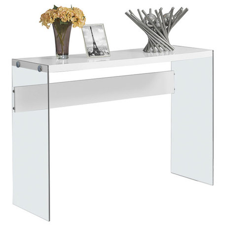 Accent Table, Narrow, Glossy White