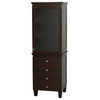 Acclaim Bathroom Linen Tower in Espresso With Cabinet Storage and 4 Drawers