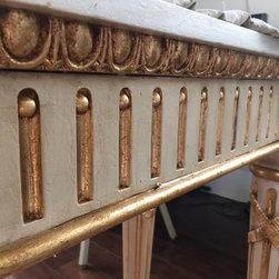 faux painted marble and gold leaf console table - Furniture