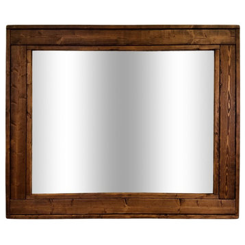 Herringbone Stained Vanity Mirror, Special Walnut, 36"x30", Horizontal