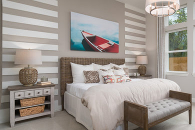 ヒューストンにあるビーチスタイルのおしゃれな寝室のレイアウト
