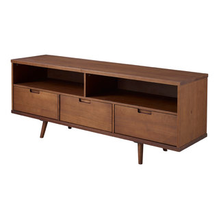 58" 3-Drawer Mid-Century Modern TV Stand - Midcentury - Entertainment  Centers And Tv Stands - by Walker Edison | Houzz