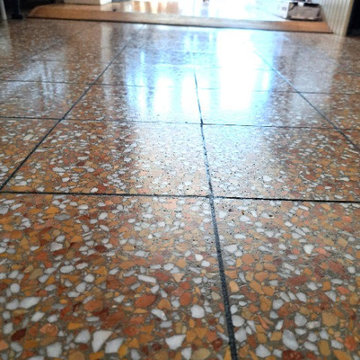 1950’s Terrazzo Kitchen Floor Tiles Renovated in Pattingham Wolverhampton