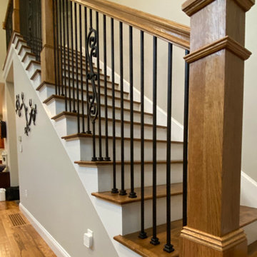 Merrimack, NH: Existing Refinish and Custom Staircase