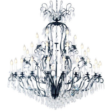 Wrought Iron Crystal Chandelier Chandeliers Lighting H72" x W60"