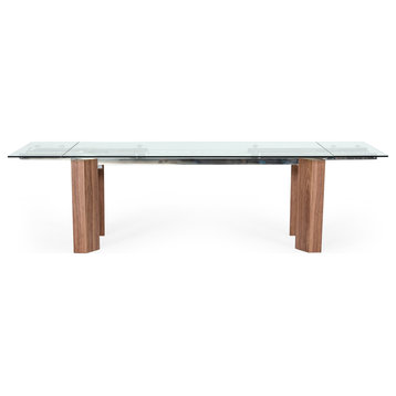Modrest Helena Modern Extendable Glass Dining Table Large