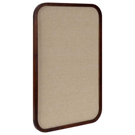 Hutton Wood Framed Fabric Pinboard, Walnut Brown 20x30