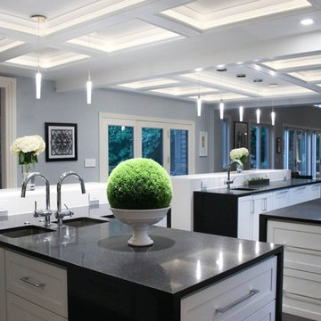 Illuminated Coffered Kitchen