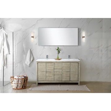 Lafarre Bath Vanity, 60 in, Vanity, Countertop, and Sink, No Faucet