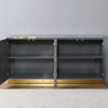 Domitianus Lacquer With Gold Accents Sideboard, Gray