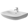 Duravit D-Code 25 5/8"x19 5/8" Bathroom Sink, White, 3 Holes