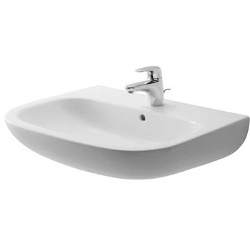 Duravit D-Code 25 5/8"x19 5/8" Bathroom Sink, White, 3 Holes