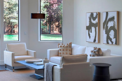 Living room - farmhouse living room idea in San Francisco