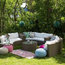 Severo Light Brown Rattan 9-Piece Garden Lounge Set With White Cushions