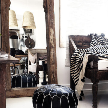 Black Moroccan Ottoman Pouf