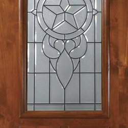 Slab Exterior Single Door 96 Wood Alder Brazos 2 Panel 2/3 Lite Glass - Front Doors