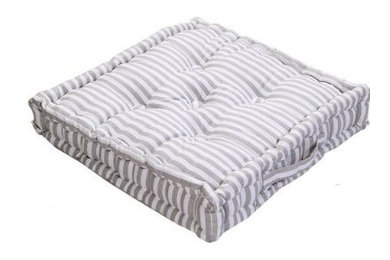 Light Grey Thin Stripe Floor Cushion