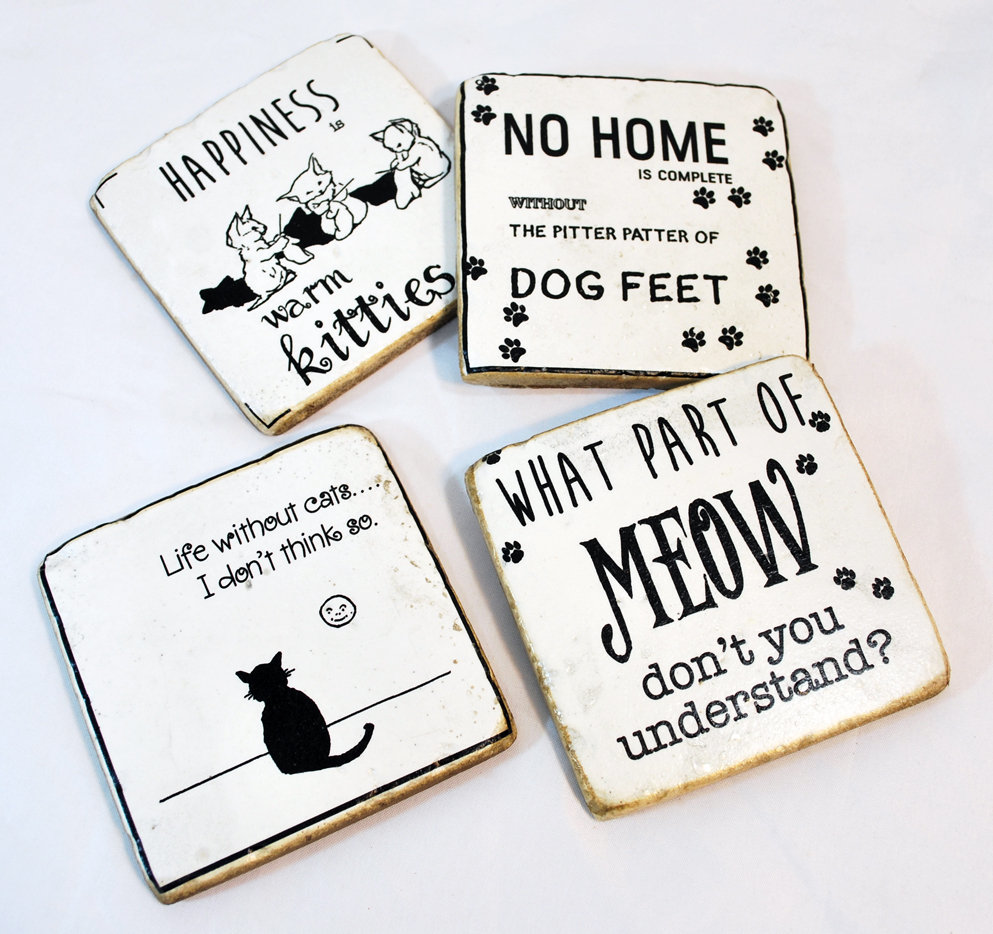 Black Ginger Set Di 4 Sottobicchieri In Vetro Story Coasters - Cigni, Ogni Disegno Diverso, Diametro 9 Cm - 2