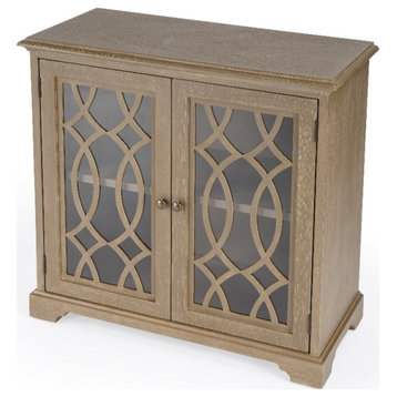 Bowery Hill Traditional Wooden 2 Door Cabinet in Brown Finish