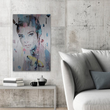 "Pretty Face" Painting Print on Brushed Aluminum