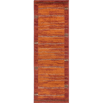Unique Loom Terracotta Autumn Foilage 2'x6' Runner Rug