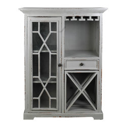 Sunset Trading - Antique Gray Wine Server - Furniture