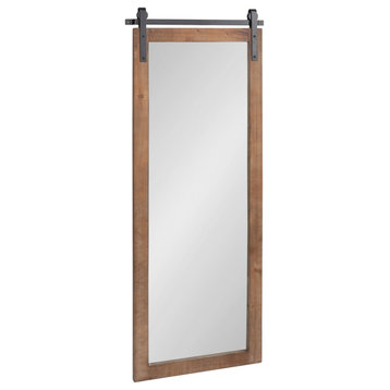 Cates Rustic Wall Mirror, Rustic Brown 18x50