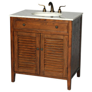 Scarborough Rustic Wooden Bathroom Vanity With Handcrafted Copper 32 Inch Cottage Style Single Sink Bathroom Vanity Model 1128 Sk