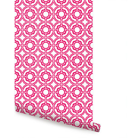 Daisy Peel and Stick Vinyl Wallpaper, Magenta, 24"w X 60"h