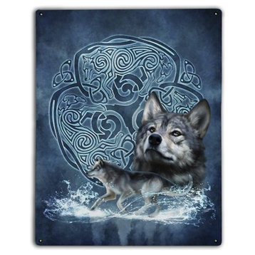 Celtic Wolf, Classic Metal Sign