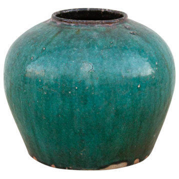Dark Cyan Asian Vase