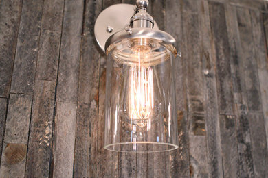Sconce Lighting - Clear Cylinder Glass Wall Sconce - 4 inch