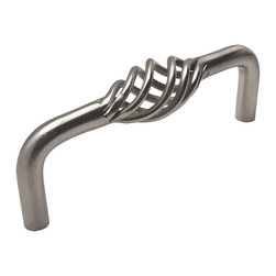 Cosmas - Cosmas 9992-96SN Satin Nickel Birdcage Cabinet Pull, Set of 5 - Cabinet And Drawer Handle Pulls