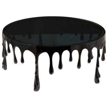 Contemporary Black Aluminum Metal Coffee Table 563107