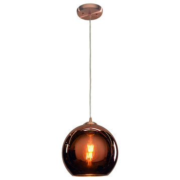 Access Lighting 28101-BCP/CP Glow 1 Light Pendant - 10"W - Brushed Copper