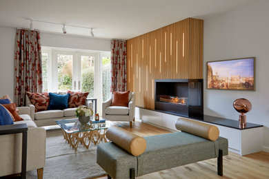 Photo of a contemporary living room in Berkshire.