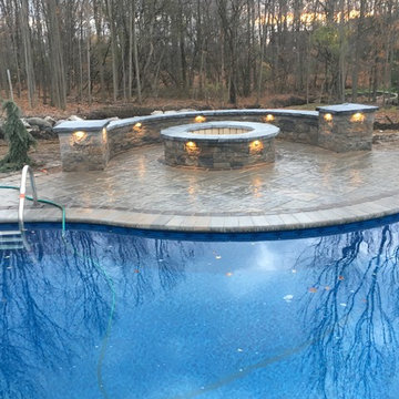Pool Project with Diving Rock and Small Water Feature