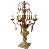 Candelabra Candleholder Candlestick Distressed Oxidized Gold Painted