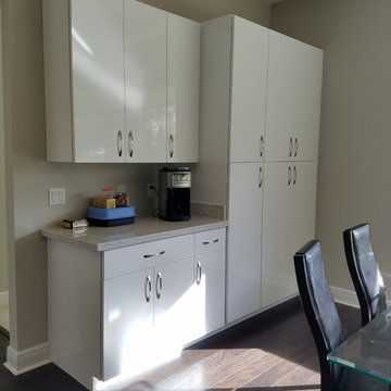 Contemporary Kitchen Update Done In A Reflection White Gloss