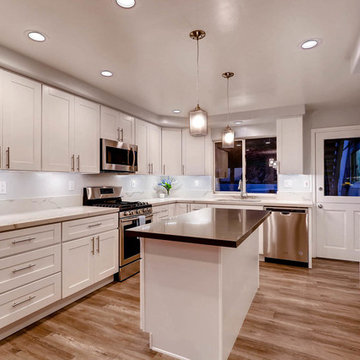 Modern, Bright, Marble Kitchen