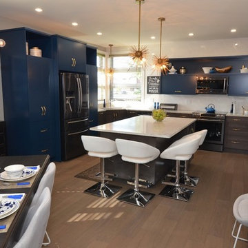 2017 Kinsmen Kitchen- two tone kitchen (blue and grey)