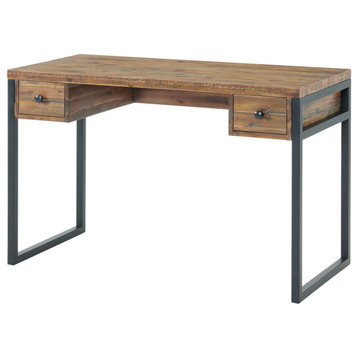 Claremont 48"W Rustic Wood and Metal Desk