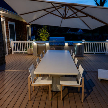 Rumson NJ: Inground Pool, Deck, Outdoor Kitchen, Outdoor Shower, Landscape, Shed
