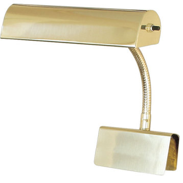 Grand Piano Clamp Lamp, 10", Polished Brass