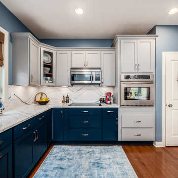 Two-Tone Transitional Kitchen Remodel Done with Cabinet Refacing