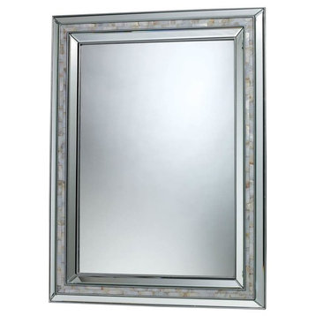 Brushed Steel, Mother Of Pearl Shell Sardis Rectangular Mirror