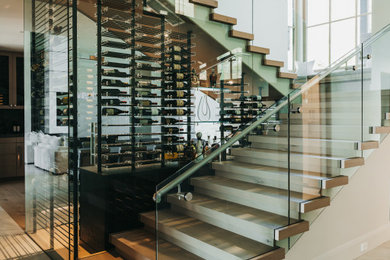 フェニックスにあるラグジュアリーな広いコンテンポラリースタイルのおしゃれなワインセラーの写真