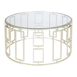 Worlds Away Jenny Silver leafed Coffee Table - Coffee Tables