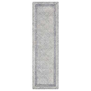 Safavieh Abstract Collection ABT341 Rug, Ivory/Navy, 2'3"x8'