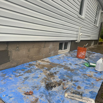 Masonry Parging Exposed Concrete Block Foundation